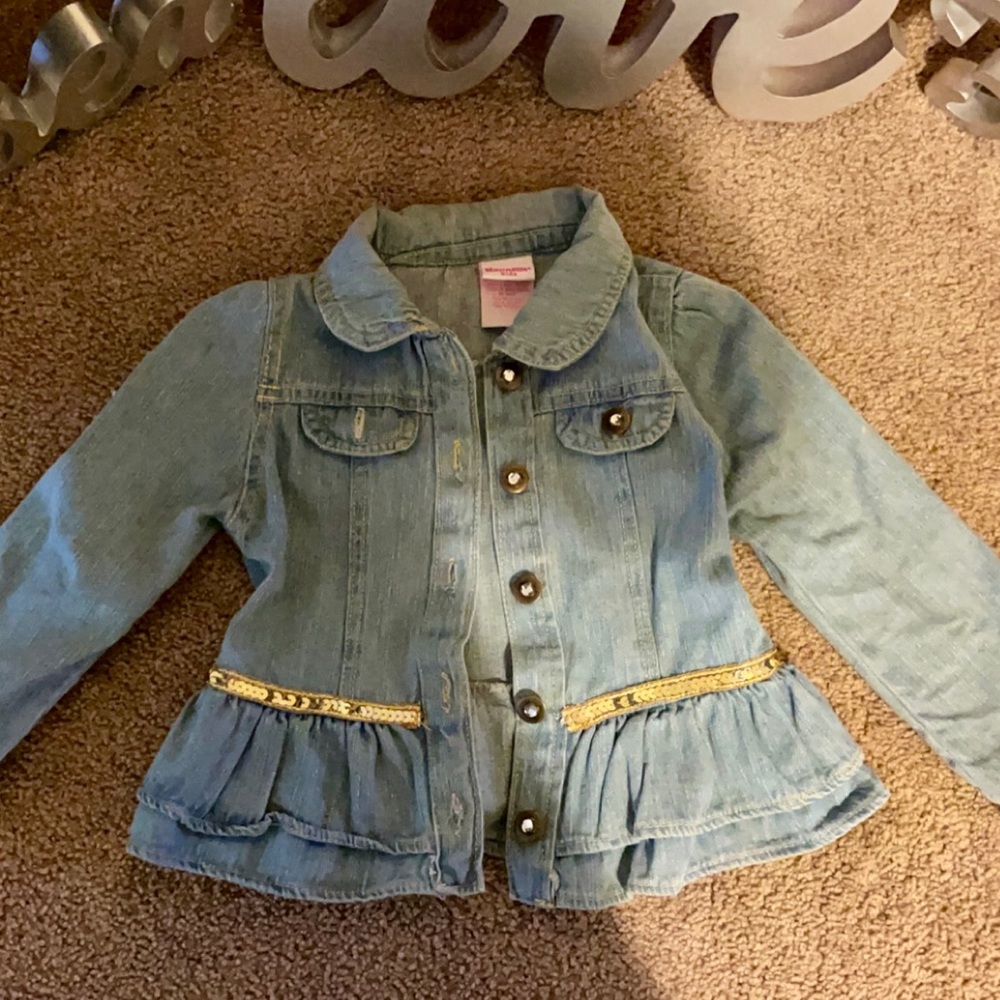 Ruffle jean jacket
